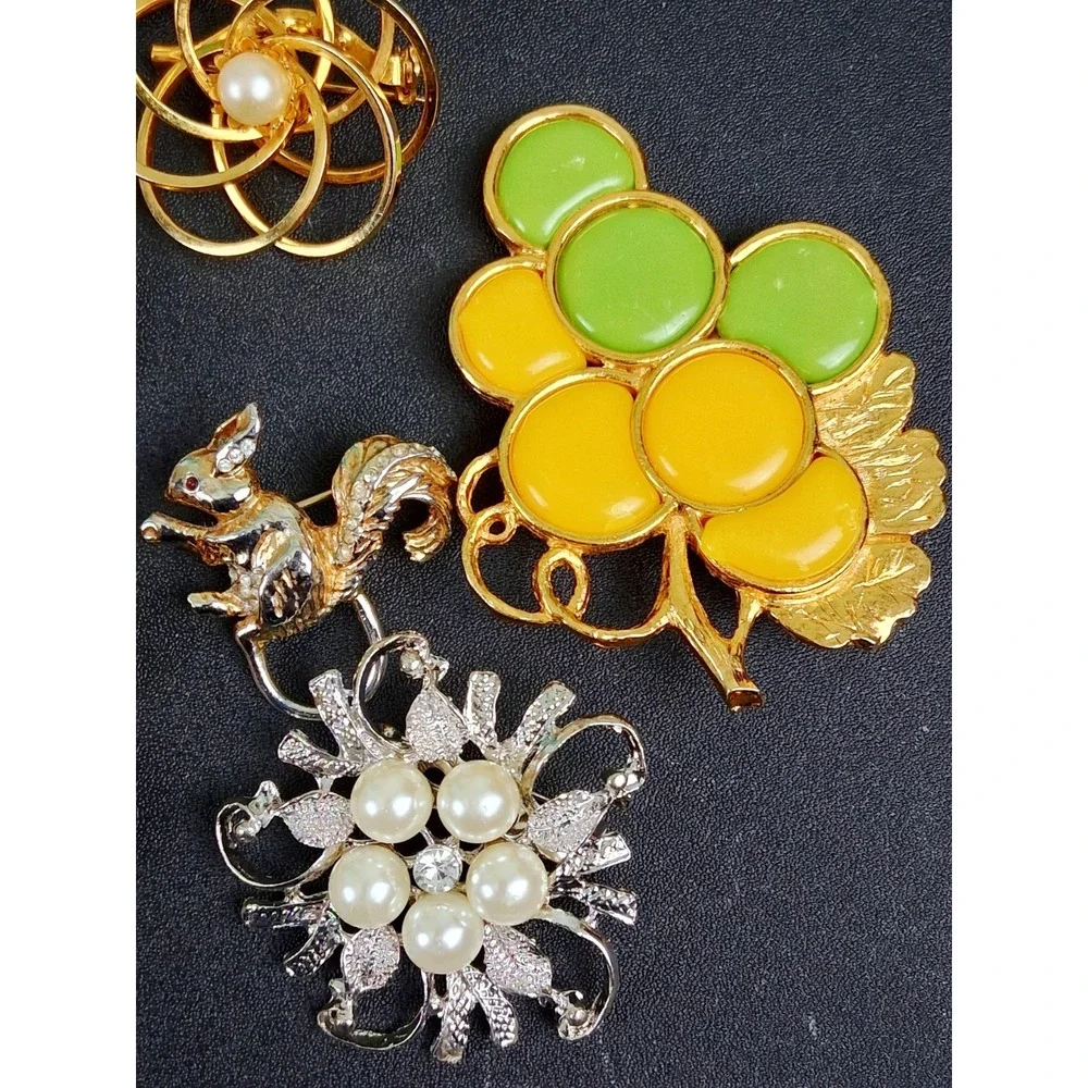 Lot Of 17 Vintage & Modern Brooches Filigree Enamel Bird Silver Gold Tone Floral - Picture 7 of 16